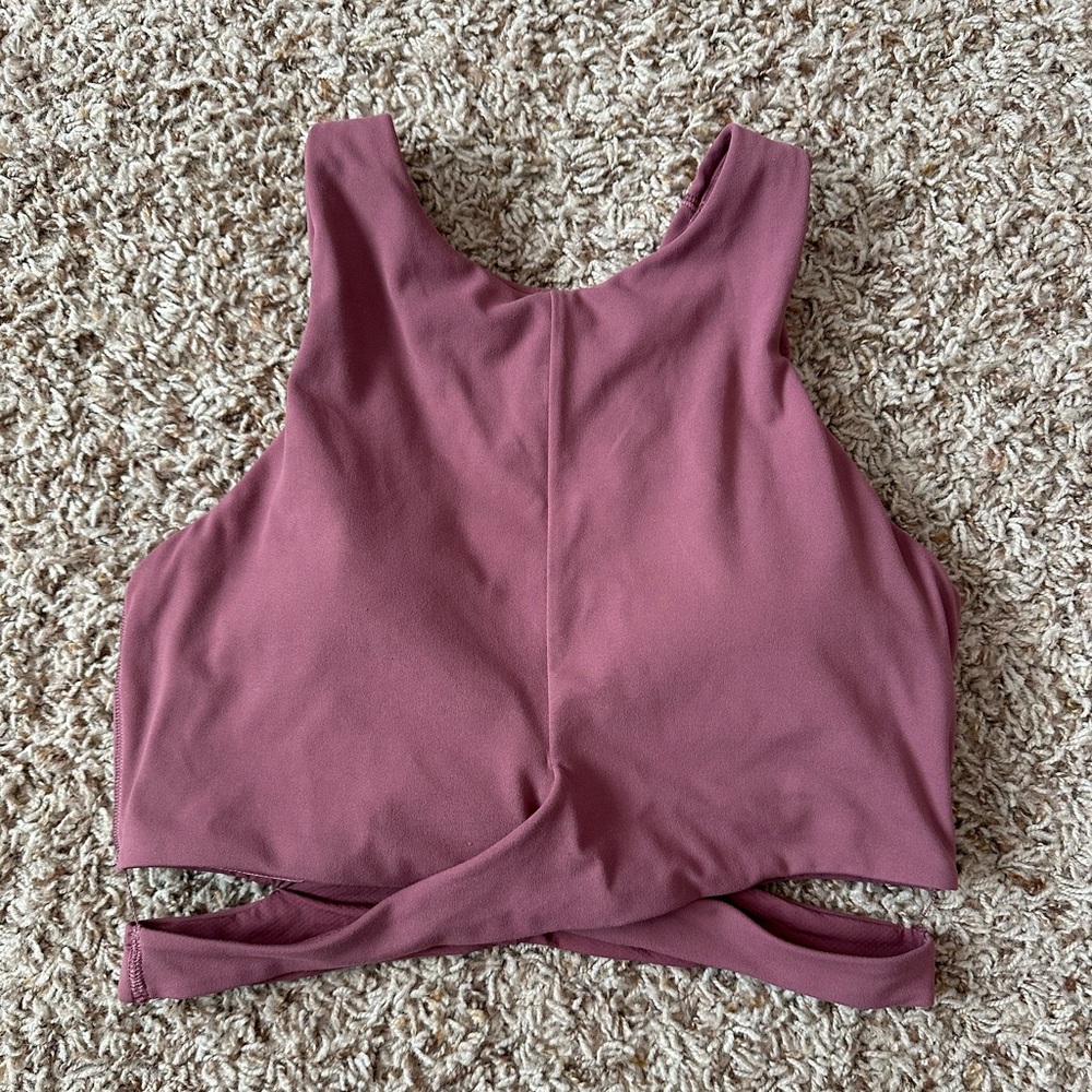 Athleta high neck pink sports bra